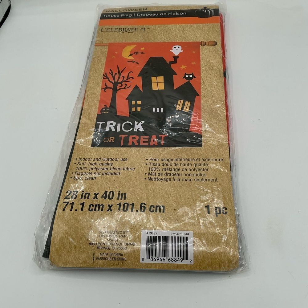 Celebrate It brand Halloween house flag with Trick or Treat New